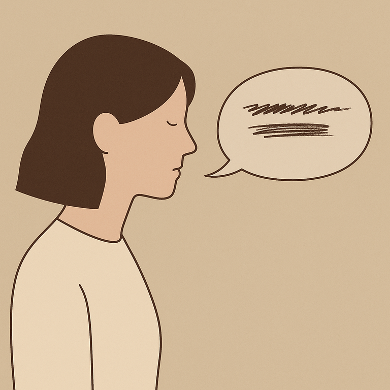 Illustration d’une femme s’exprimant de manière indirecte — article sur la passivité-agressivité et l’Analyse Transactionnelle