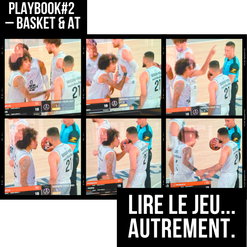 Playbook #2 – Lire le jeu autrement : Parent normatif et nourricier au basket Tyson Ward parle à Mathis Dossou-Yovo pendant la finale — une illustration du glissement entre Parent Normatif et Parent Nourricier